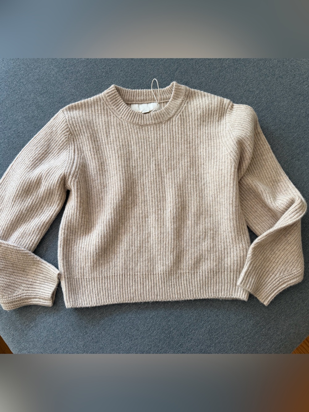 Zara Girl’s 9-10 Crewneck Ribbed Sweater - Beige